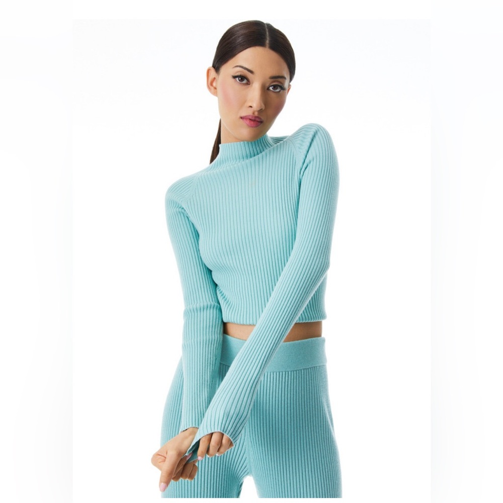 Alice & Olivia Irena Mock Neck in Breeze